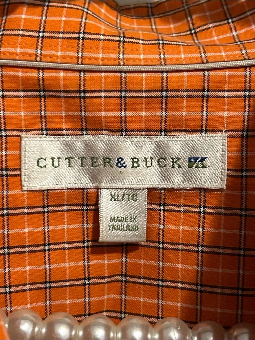 Cutter & Buck Auburn Tigers Plaid Button Down Shirt XL 100% Cotton NCAA